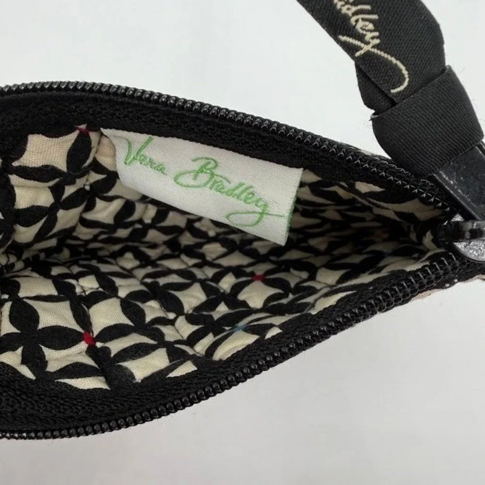 Vera Bradley Black and White Medallion Quilted Cotton Coin Purse Pouch